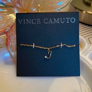 Vince Camuto Gold Link Necklace with Initial J